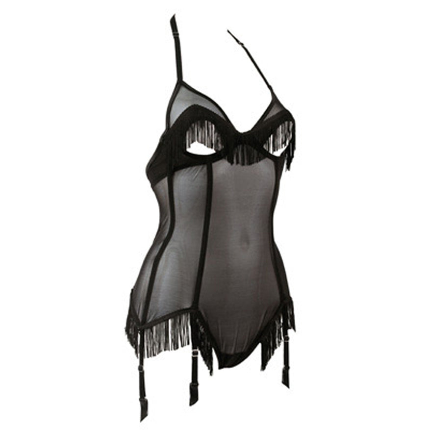 Lascivious Roxy Peek-a-boo Cut-out Tassel Bodysuit - Sexy-Lingerie