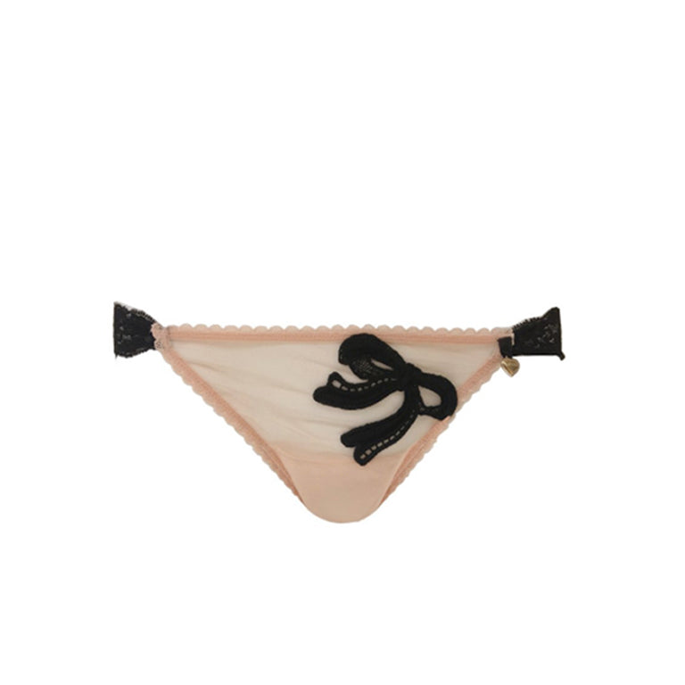 Knickerworld | Nude Mesh With Black Bow