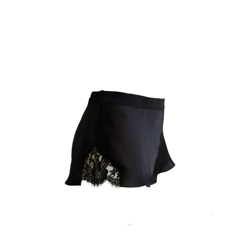 Black Silk & Lace French Knickers