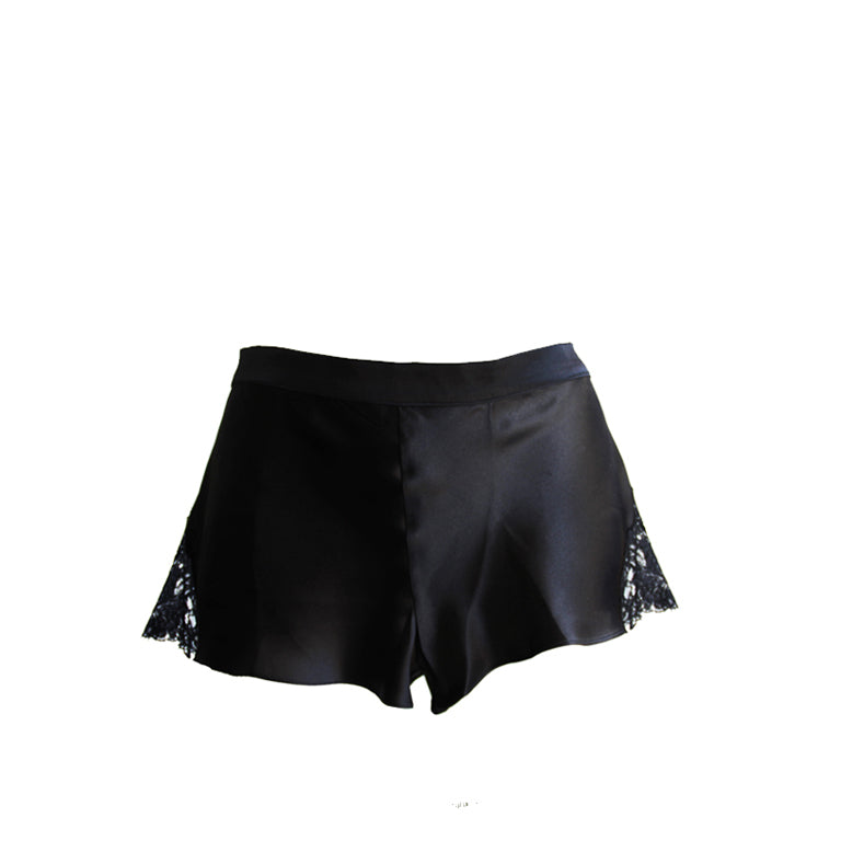 Black Silk & Lace French Knickers