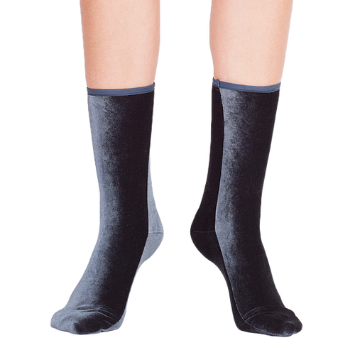 Velvet Ankle Socks | Anthracite