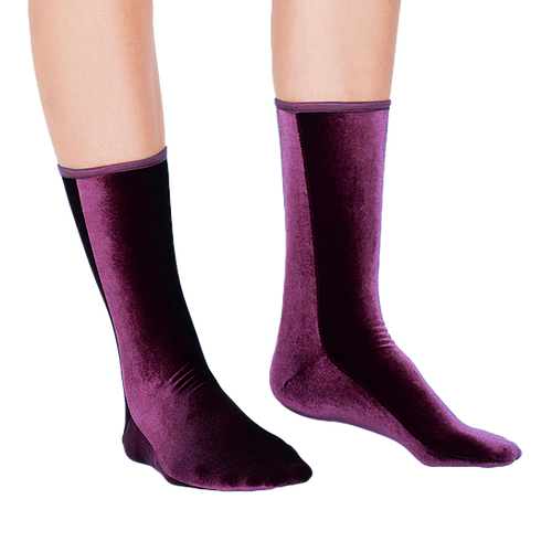 Velvet Ankle Socks | Plum